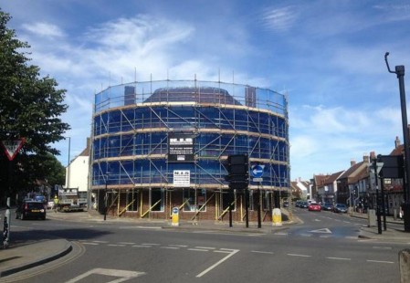 NJS Scaffolding for Mecabury Properties Unicorn House in Chichester, West Sussex